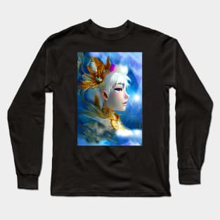 Gold White peacock prince Long Sleeve T-Shirt